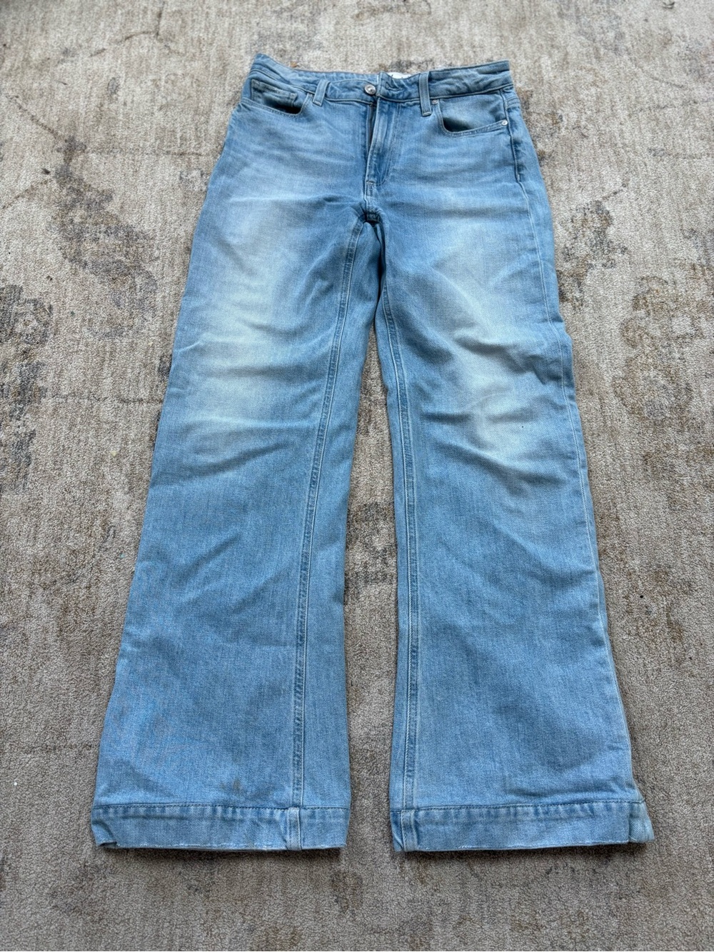 PAIGE Light Blue Wide-Leg Flare Jeans